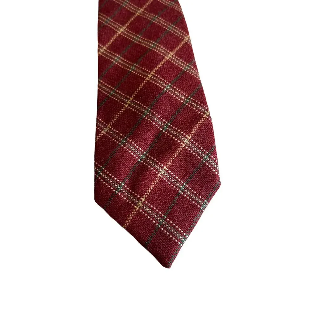 Vintage 80s Geoffrey Beene wool plaid tie